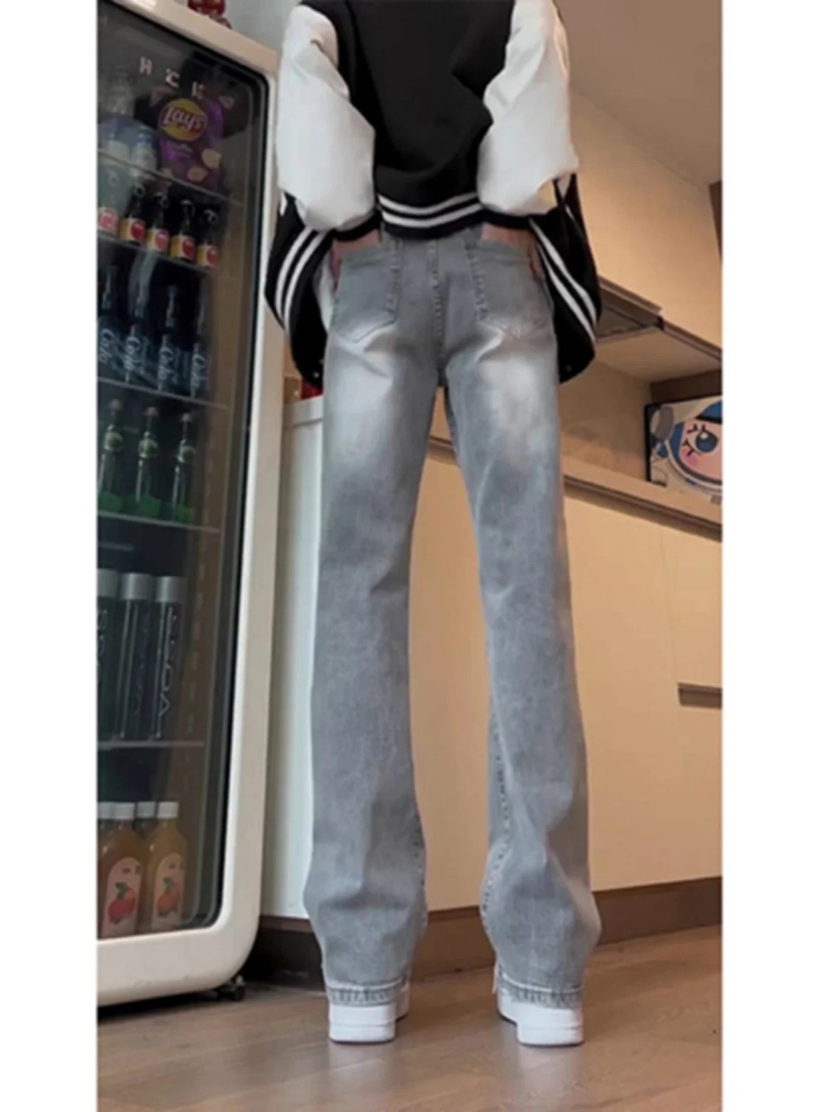 

Cleanfit ey Cigarette Jeans Men's Straight Leg Spring Autumn Faionable And Haome Slim Fit High Waist Zipper Closure