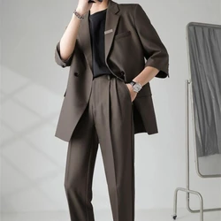 2 Piece Outfit Set Male Casual Korean Full Men's Suits and Blazers Business Trends Costumes Ceremony Clothes High Quality 2025