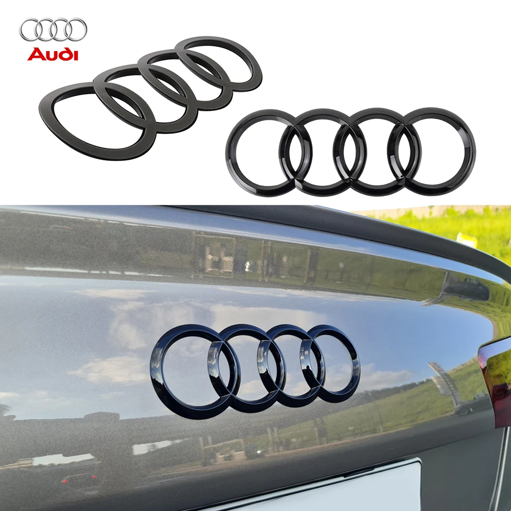 3D ABS Audi Car 4 Rings Badge Rear Trunk Sticker Replacement For Audi A3 A4 A5 A6 A7 TT Q2L Q3 Q5 Q7 Q8 sportback S4 S5 S6 S7 R8