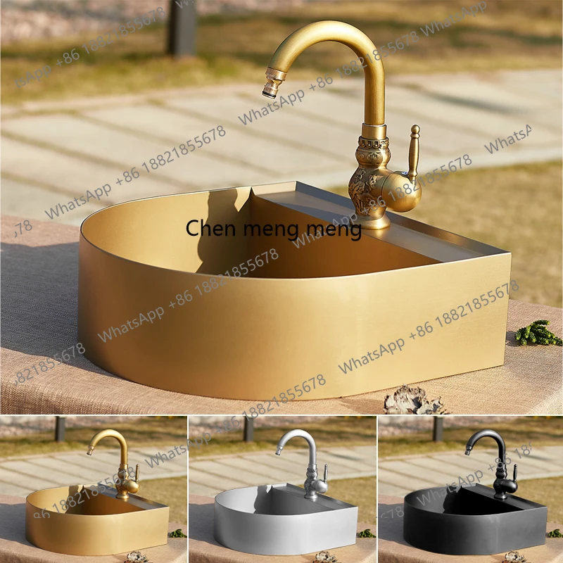 

Antique outdoor stainless steel washbasin bar B & B art outdoor washbasin household