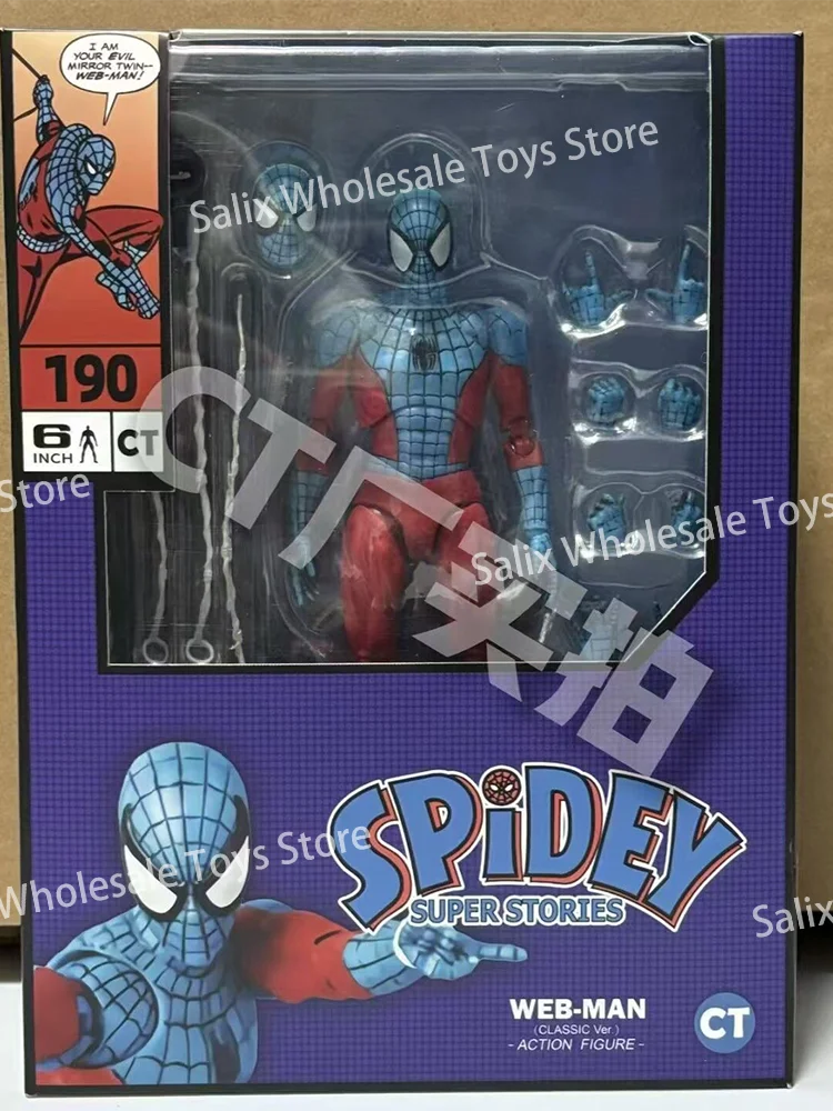 New In Stock Ct Toys Mafex 190 Spiderman Costume Anime Figure Spider-Man Action Figure Figurine For Kids Gifts Toys Customized