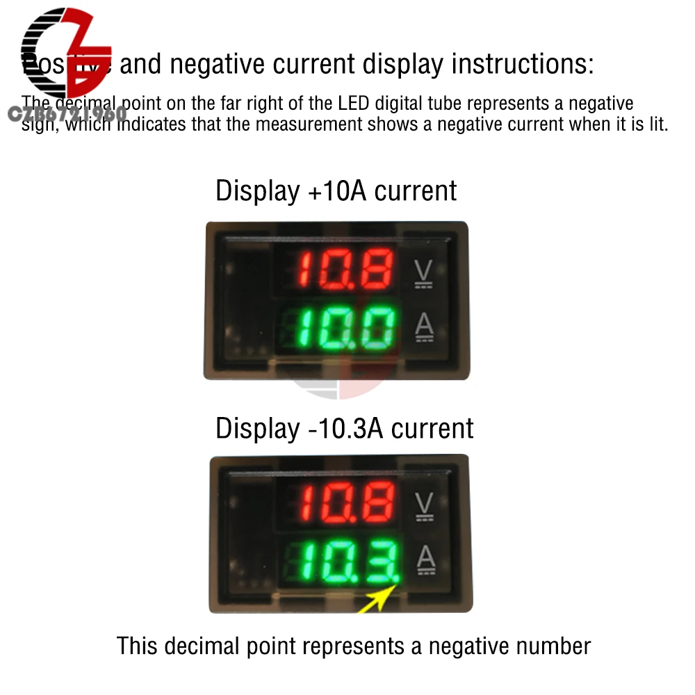 50A 100A 200A 400A LCD Digital Hall Voltmeter Ammeter Wattmeter Voltage Current Meter Voltage Detector Current Meter DC 5-100V