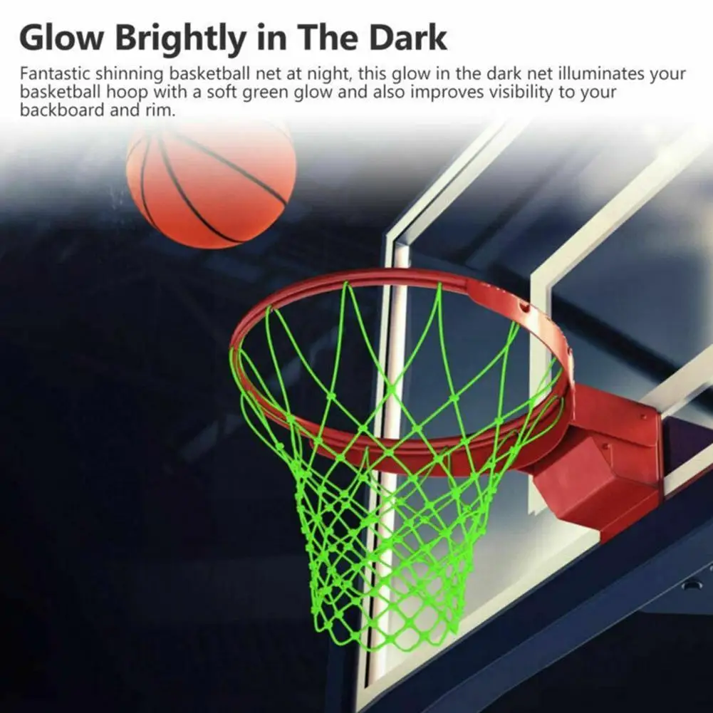 Luminous Basketball Net Green Fluorescent Sports Net Basketball Net Self-luminous Adult Basketball Children\'s X9O8