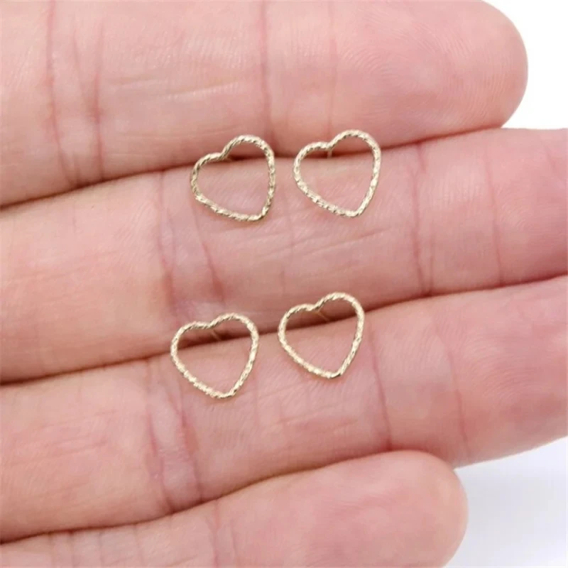 Heart Post Earring 14K Gold Filled Sparkle Heart Earrings Minimalism Jewelry Gold Filled Stud Earrings Boho Women Earring