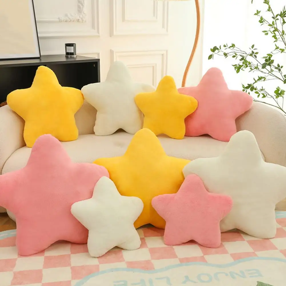 Star-shaped Sofa Cushion Cute Soft Fluffy Sleeping Throw Cushion  Pentagram Shape PP Cotton Stuffed Toy Girlfriend Kids Gift