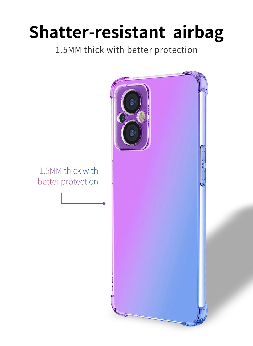 Dla OPPO Reno 7Z A1 Pro wstrząsoodporny etui z efektem gradientu przezroczysty miękkie etui z TPU na telefon zderzak hybrydowy szczupły etui na OPPO Reno7 SE Reno7 Pro