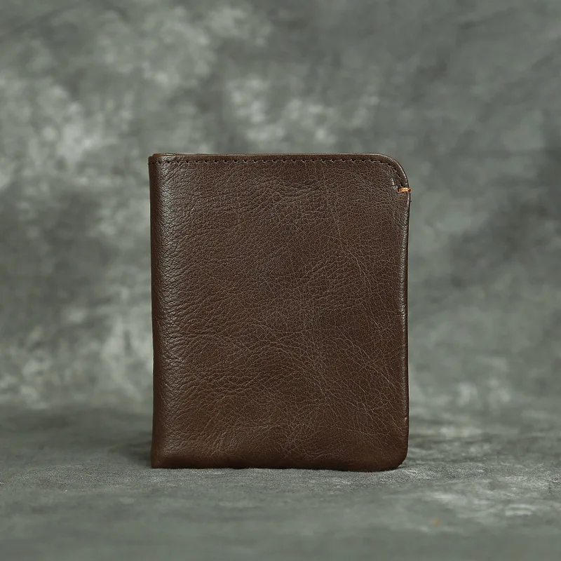 Klip Uang Tas Kantong Lipat Pria Multi Kartu Dompet Kulit Sapi Asli Dompet Organizer Tiket Tempat Kartu Kredit Bank