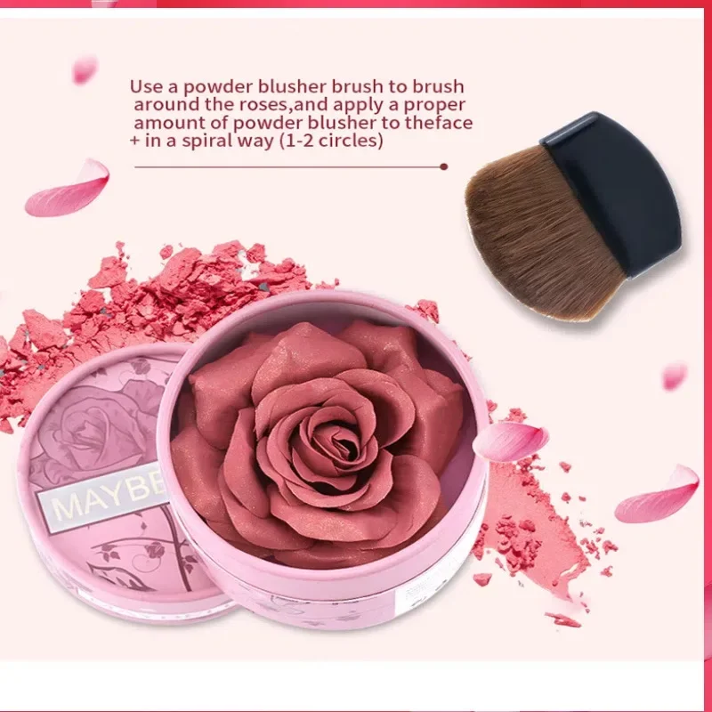 3DRose 56.4G Blush Highlighter Nude Makeup - Small Petal Easy Color Long Lasting Women's Facial Enhancer. ผลิตภัณฑ์เพิ่มความโดดเด่นให้ใบหน้าสำหรับผู้หญิง