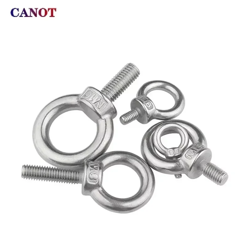 304 Stainless Steel Lifting Eye Nuts/ Screw Ring Eyebolt Ring Hooking Nut Screws M3 M4 M5 M6 M8 M10 M12