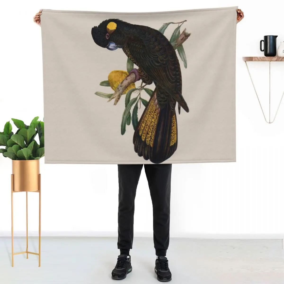 Yellow Tailed Black Cockatoo (Zanda funerea) Throw Blanket Polar Decoratives Weighted for babies Soft Shaggy Blankets