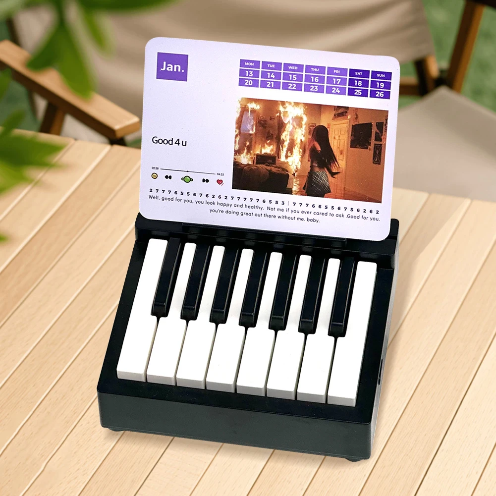 Singer Piano Calendar 2025 Piano Desk Calendar Playable with 27 Music Calendar Cards 26 Songs Gifts for Fans