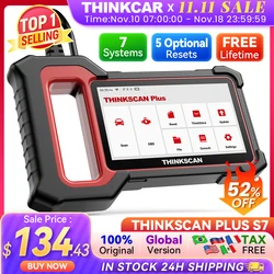 THINKCAR Thinkscan Plus S7 S6 S4 Car Diagnostic Tools Automotivo Scanner 7 System 5 Reset Oil IMMO Free Code Reader Obd2 Scanner