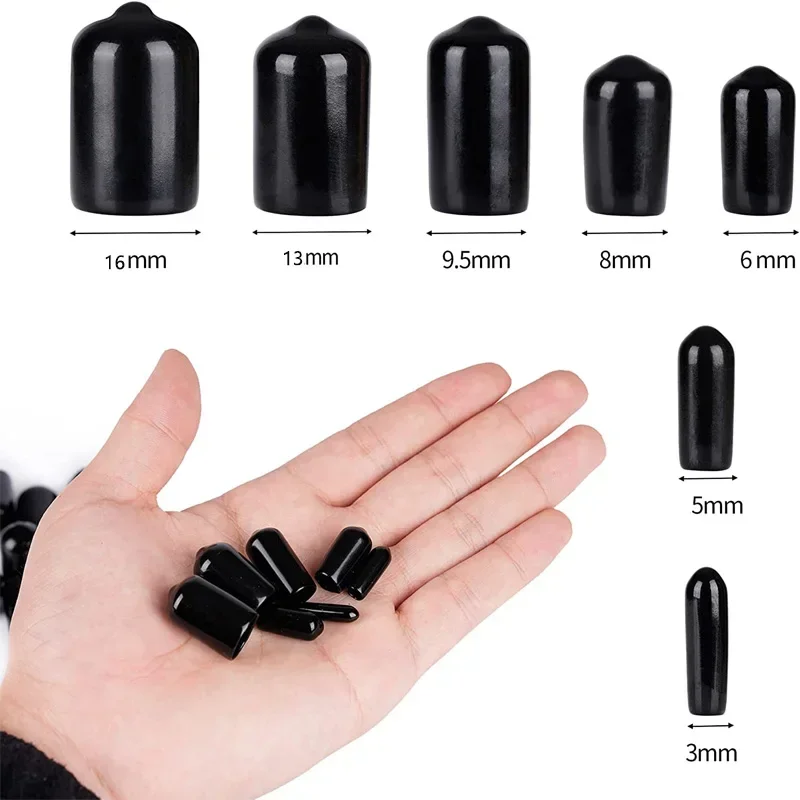 10-100pcs rubber screw end cap 3-25mm PVC elastic rubber dust insulation caps rubber cap end caps pvc rubber end cap