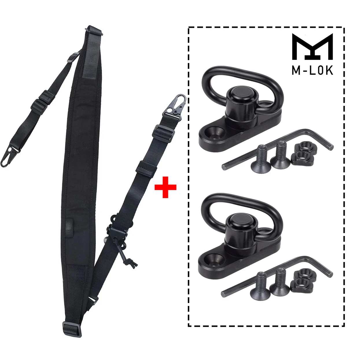 

QD Removable 2 Point 1 Point Tactical Sling Strap 2.25" Wide Padded Comfortable Durable Multifunctional Nylon Metal Clash Hook