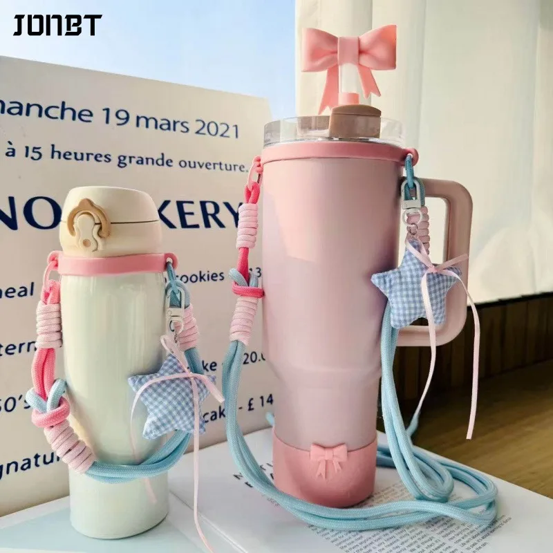 Cute Woven Strap Hand-held Water Cup Lanyard For Stanley Tumbler Universal Accessories Suitable 6-10cm Cup Mouth Holder Sleeve