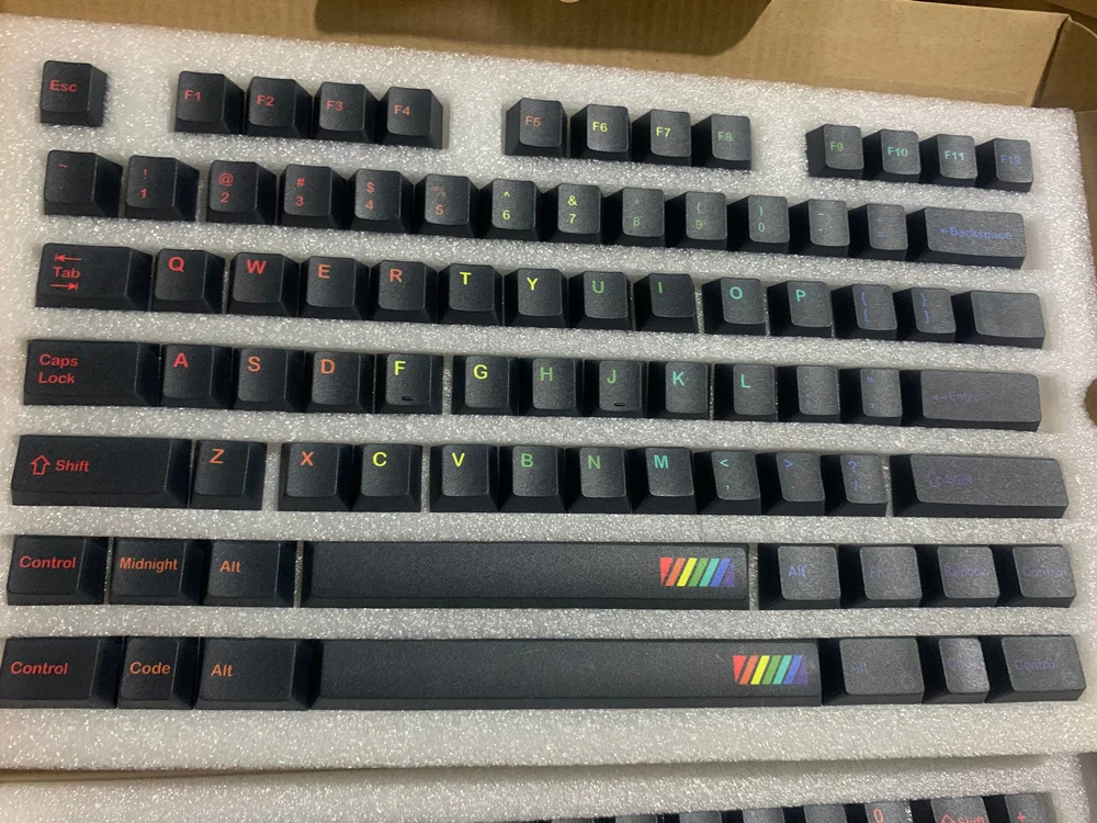 

1 Set GMK Midnight Rainbow Keycaps PBT Dye Sublimation Key Caps Cherry Profile Keycap With ISO Enter 7U Spacebar 1.75u 2u Shift