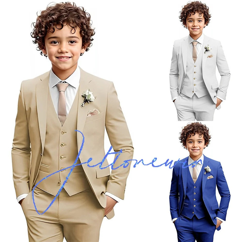 

Boys Formal Suit 3 Piece Toddler Tuxedos for Wedding Slim Fit Kids Outfit Jacket Vest Pants for Teenage Boy School