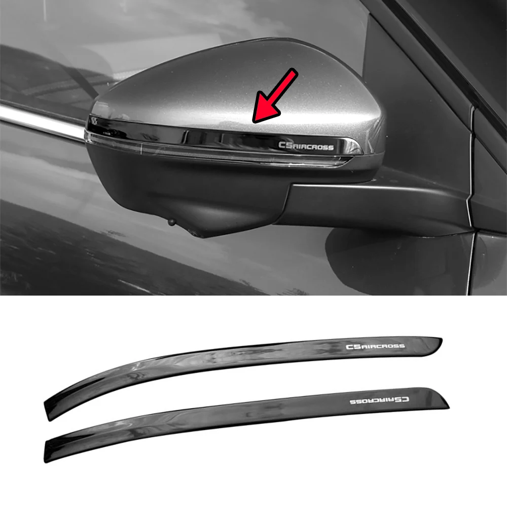 Black Door Side View Wing Mirror Trim Moulding Sticker For Citroen C5 Aircross 2019 2020 2021 2022 2023 2024 Car Accessories