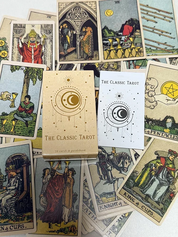 The Classic Tarot Cards A 78 Deck Board Games Mystical Divination Fate Fortune Tarot Cards with Guide Book