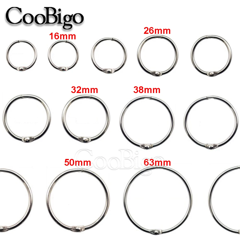 

High Quality 5Pcs Metal Ring Binder 16 - 63mm DIY Albums Loose-leaf Book Hoops Opening Office Binding Supplie Photo Album