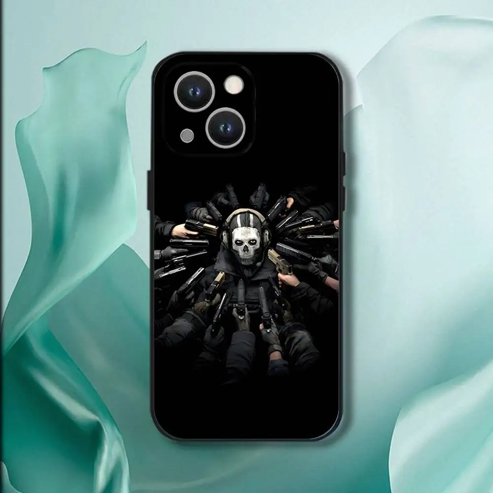 حافظة هاتف COD Call Of Duty G-Ghost لهاتف iPhone 16,15,14,13,12,11,Pro,XS,Max,XR,Plus,E,SE4,غطاء ناعم أسود صغير