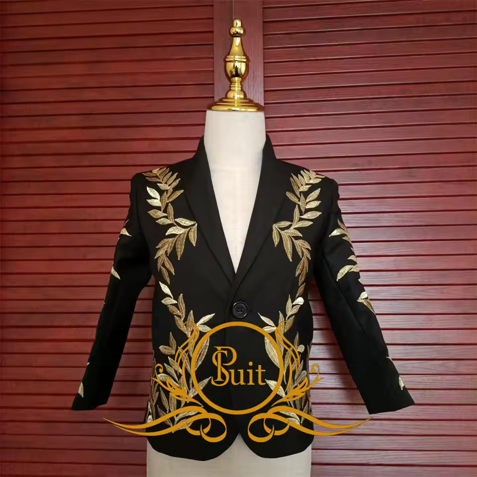 Jacquard Boy Suit Embroidery Kids Blazer Pants Two-piece Suit Party Children Outfit Wedding Boys Suit - AliExpress 