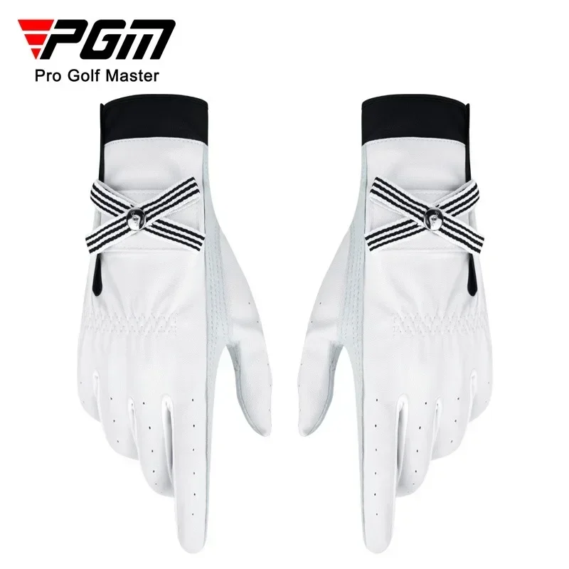 

1Pair Pgm Golf Gloves Women With Sheep Skin Breathable Genuine Leather Sport Gloves Anti-Slip Training Mittens Elegant new