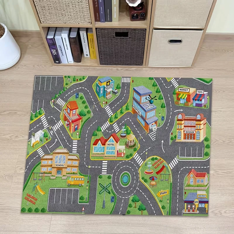 Cartoon Country Town Road Car - Commercial Road Printing recension och pris