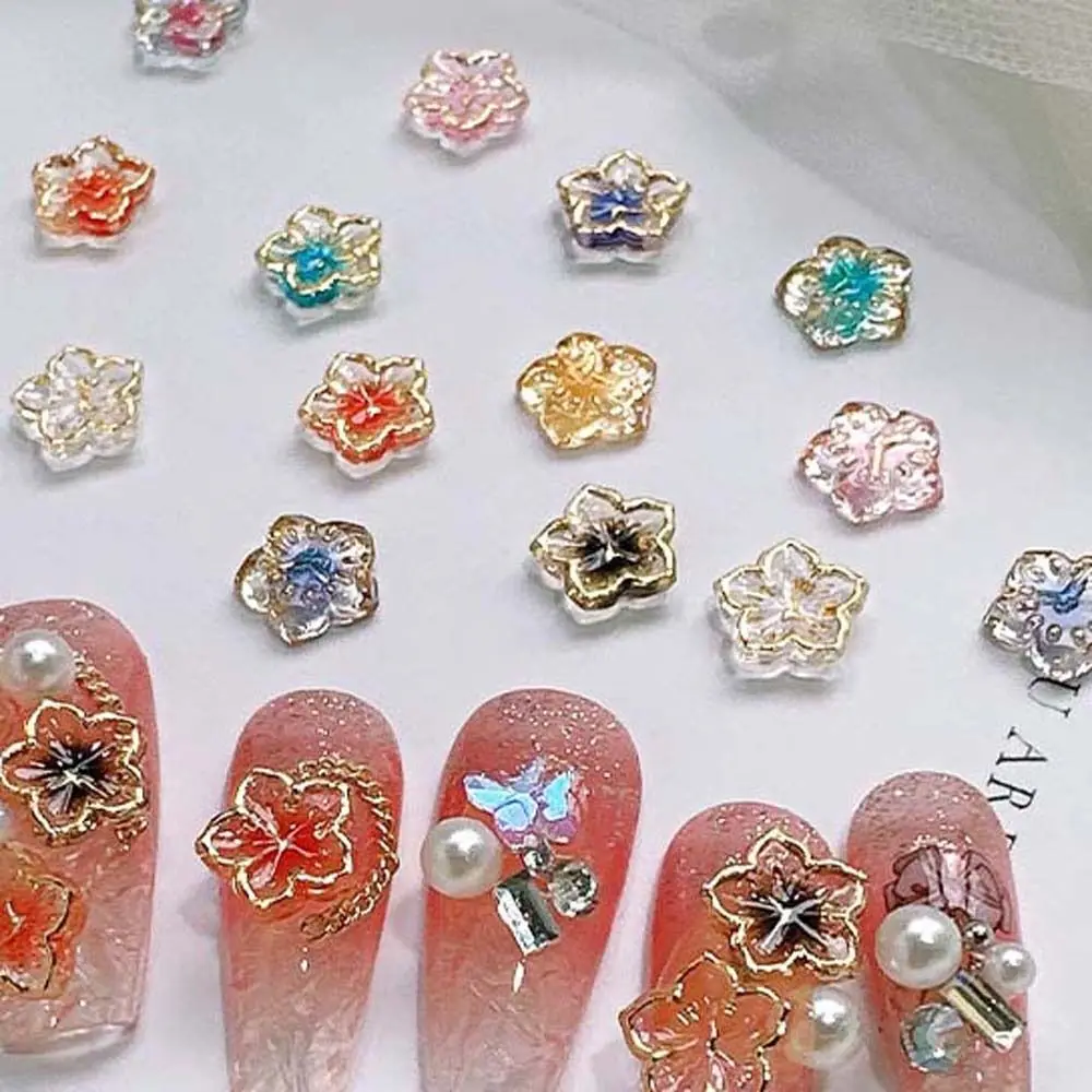 Japanese Nail Art Nail Charms Bauhinia Flowers Manicure Accessories Flowers Nail Decorations Nail Rhinestones 3D Nail Drills