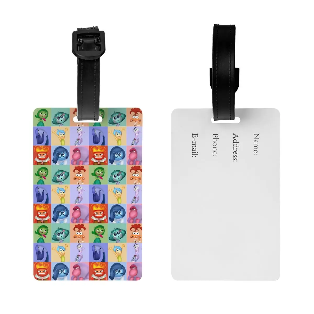 Benutzerdefinierte Inside Out Cartoon Gepäckanhänger Lustiges Anime Koffer Gepäck Sichtschutz ID-Etikett