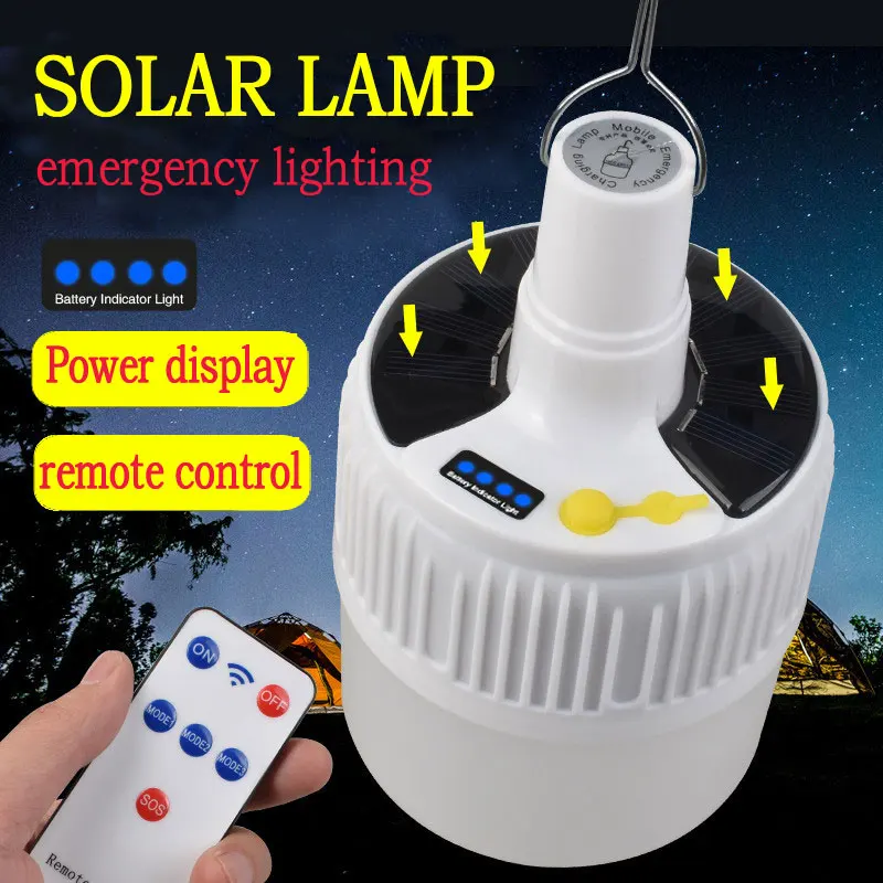 Solar Portable Lantern 5-gear Adjustable Outdoor Light Waterproof Emergency Light 24 LED Rechargeable Light Camping Lantern