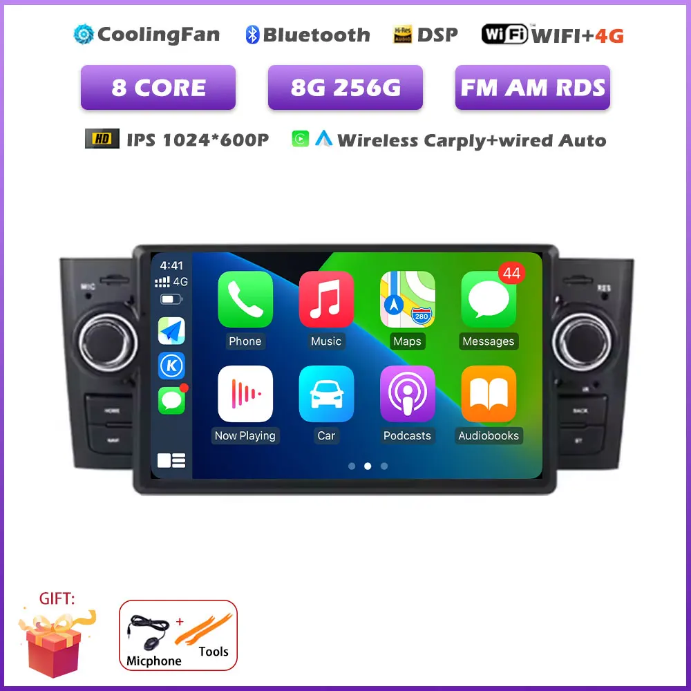 Voor Fiat Grande Punto Linea 2007-2012 7 inch Android 16 Auto Multimedia Speler GPS Carplay Autoradio Stereo Video Audio Head Unit