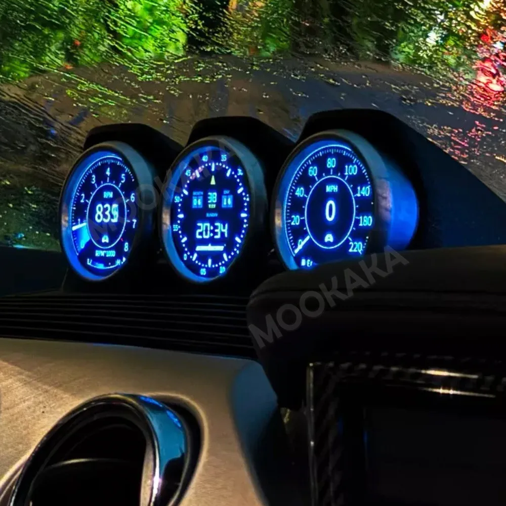 LCD Digital Gauges Speedometer For Ford Mustang 2015-2020 Performance Meter Boost G Power Meter, Air Outlet Part Virtual Cockpit