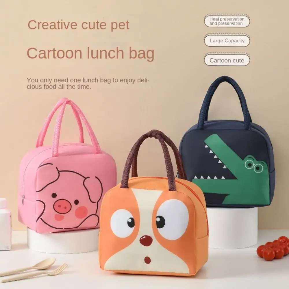 Oxford Cloth Cartoon Lunch Bag Portable Thermal Tote Food Small Cooler Bag Thermal Bag Lunch Box Accessories