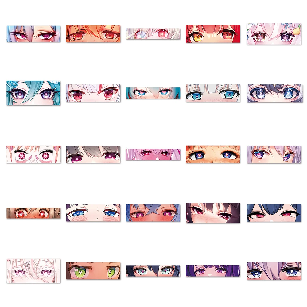 10/30/50pcs Anime Girl Eyes Stickers Cute Cartoon Creative Decals DIY Laptop Phone Luggage Bike Car Graffiti Sticker Decoration