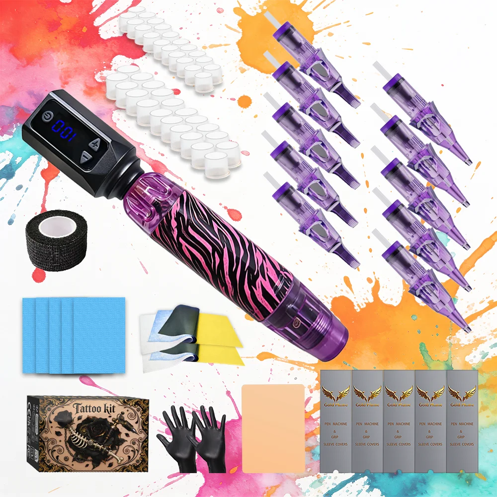 

Goldplume Tattoo Gun Set, Includes 10 Tattoo Needles, Suitable for Tattoo Beginners and Tattoo Artists.