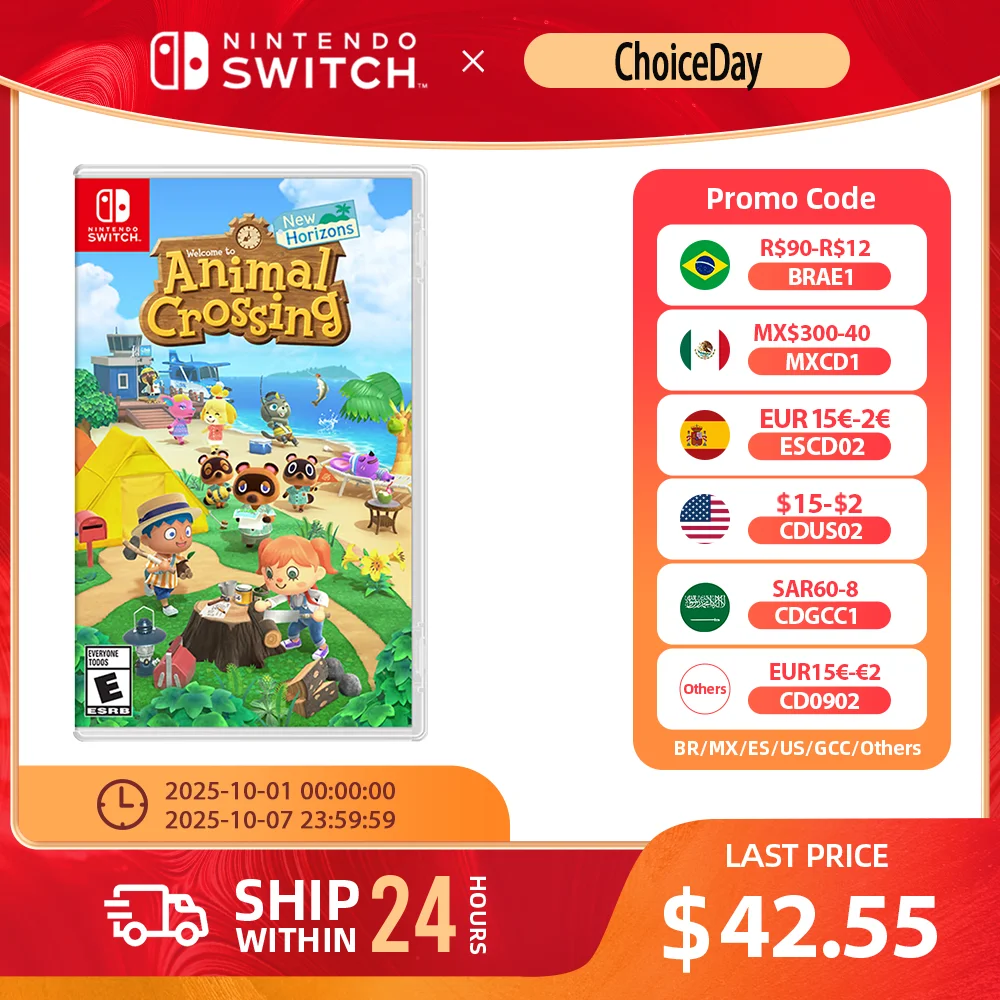 Nintendo Switch- Animal Crossing New Horizons - Games Cartridge Physical Card Adventure for Switch OLED