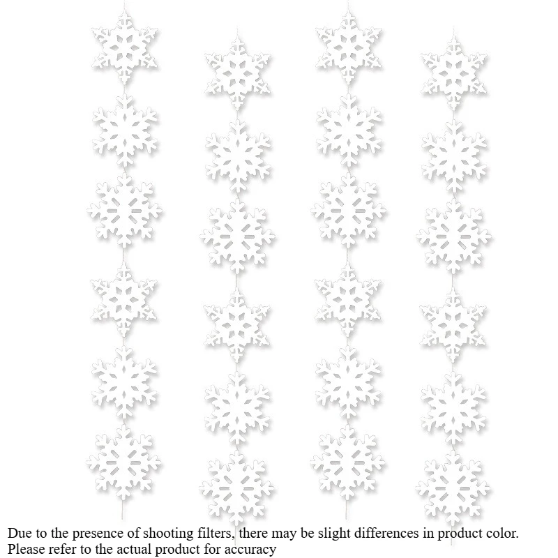 ندفة الثلج جارلاند شجرة عيد الميلاد حلي معلقة ، ديكور مكان الحفلات ، ملصقات النافذة ، عيد الميلاد عطلة ندفة الثلج مهرجان ديكور