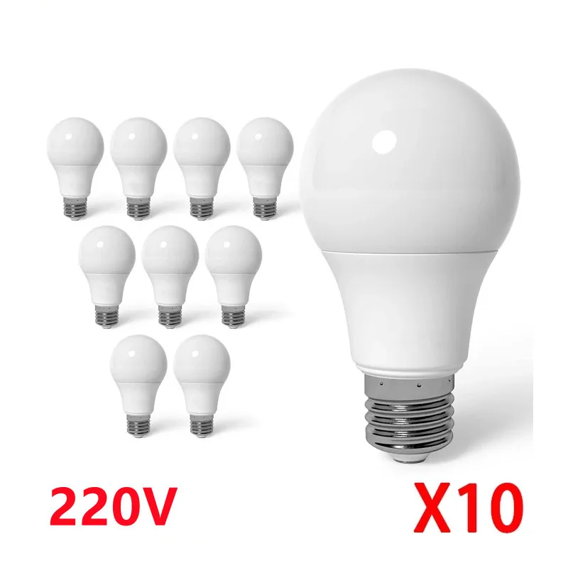 10pcs LED E14 LED lamp E27 LED bulb AC 220~240V 25W 20W 18W 15W 12W 9W 6W 3W Lamp LED Spotlight Table lamp light