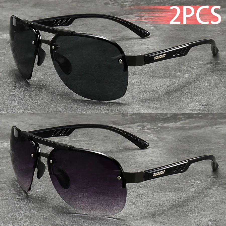 AliExpress AOOYOWEILY 2PCS Gradient Lens Fashion Sunglasses Men Women Outdoor Protective Glasses for Running Mountaineering Driving Fishing Travel MTB