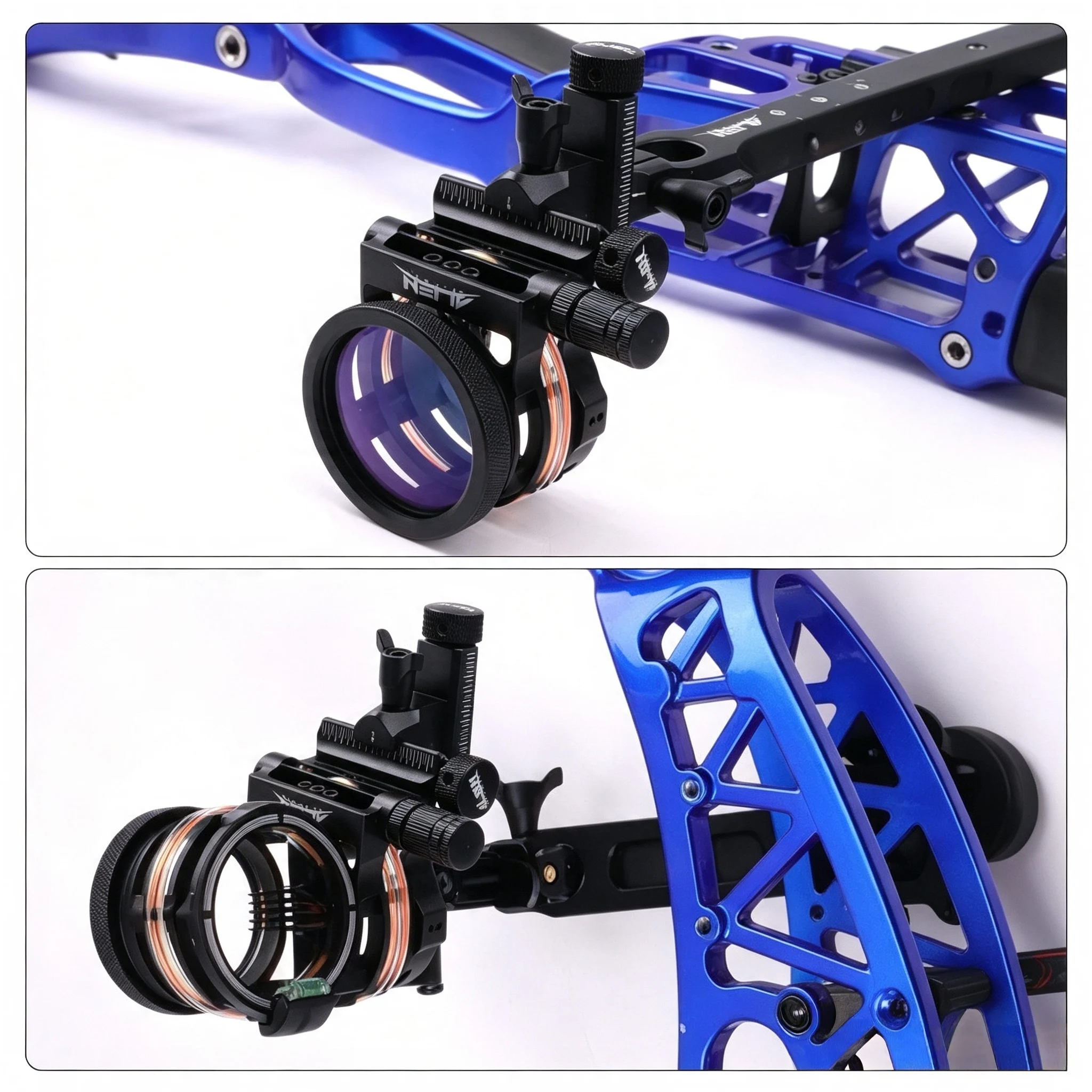 Long/Short Aluminum Alloy 4/6/8x Lens 5 Needles Sight Aiming Fast Direction Adjustable Archery Compound Bow Shoot Hunt Accessory