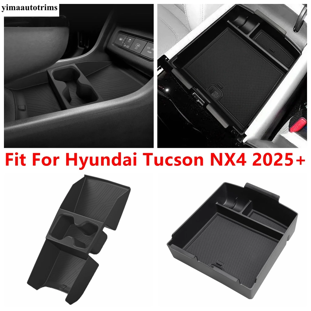 

Car Central Control Armrest Storage Box Water Cup Panel Holder For Hyundai Tucson NX4 2025 2026 Auto Accessories Interior Kit