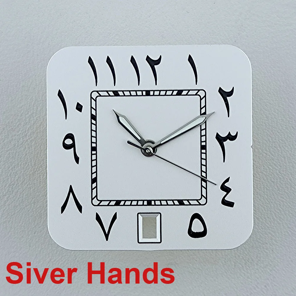 NH35 square dial Watch dial Custom logo Arabic Numeral men's watch dial fit N H35 date at 6 o'clock movement watch accessories