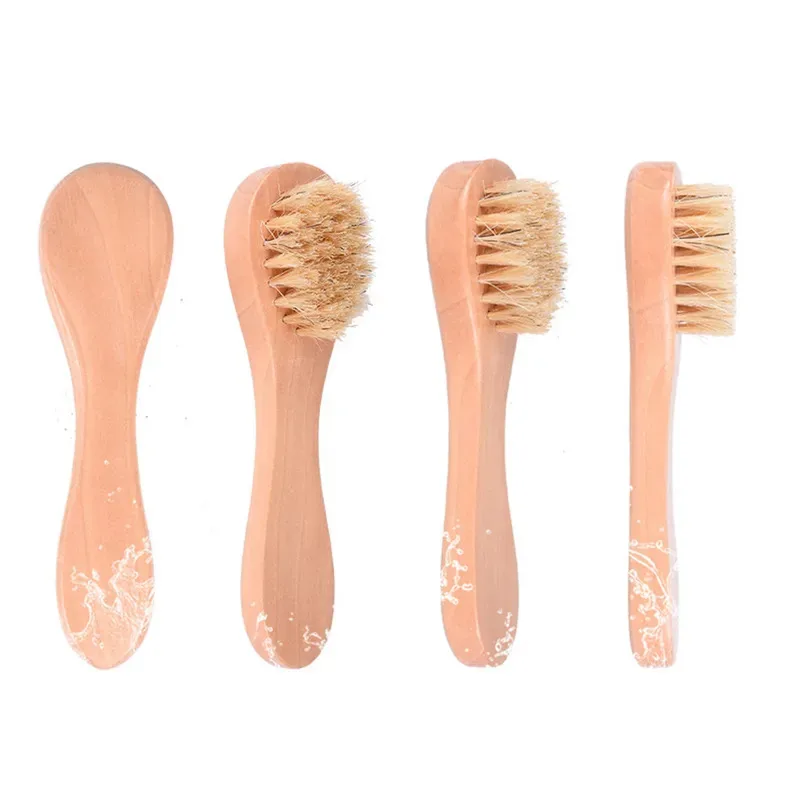 1-6Pcs Cleansing Face Brush Wooden Animal Hair Facial Deep Cleansing Massage Care Tool Face Washing Product Skin Care Brush