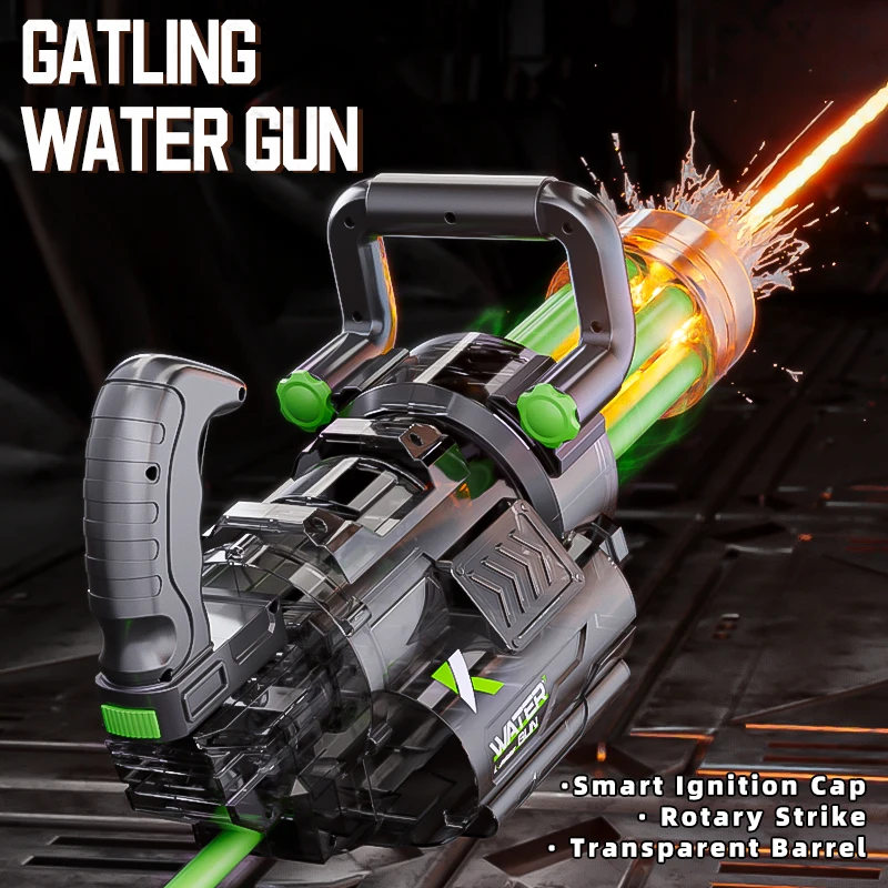 Children Simulated Firing Electric Water Gun Toy Gatling Automatic Continuous Shooting Water Pistol Summer Outdoor Toys for Kids view 3
