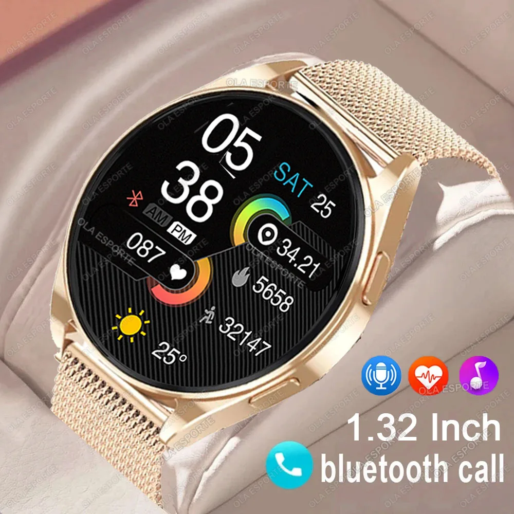 Ola Esporte Smart Watch 1.32'' Bluetooth Call Fitness Health Monitoring Fashion Diy Dails Watches Men Ladies For Android IOS NEW