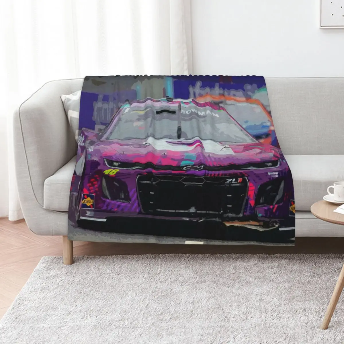 

Alex Bowman racing on the Chicago street course 2024 Throw Blanket Fashion Sofas Retros Loose Soft Plaid Blankets