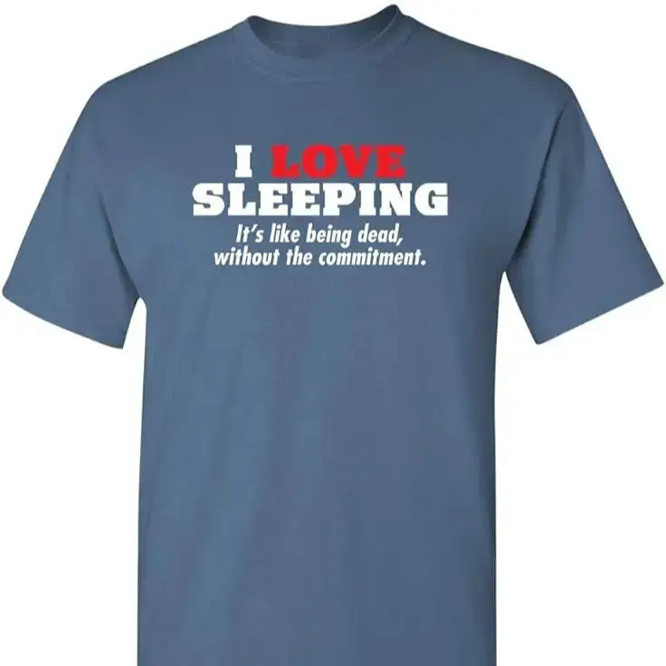 Sleeping Dead Without Commitment Graphic Novelty Sarcastic Funny T Shirt