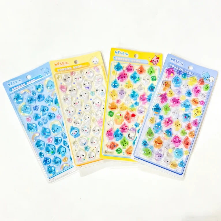 Adesivo Decorativo in Resina a Forma di Goccia d'Acqua in Stile Antico, Cristallo 3D Tridimensionale, Solido e Carino