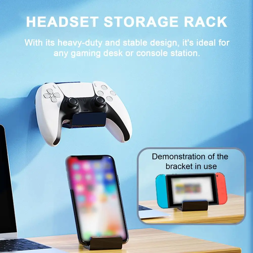 Gaming Headset Stand Ps5 Gamepad Holder Wall Mounted Storage Rack for Headset Accessories Heavy-duty Space-saving for Switch